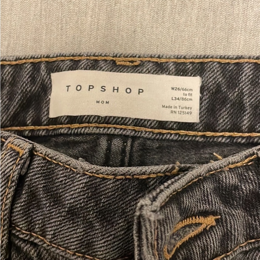 Top shop black mom jeans size 26